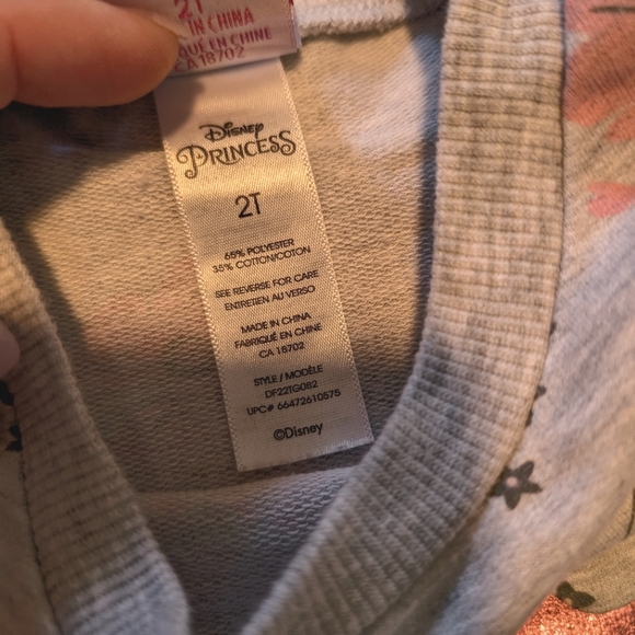 Disney princess peplum sweatshirt grey size 2T EUC - Picture 2 of 2